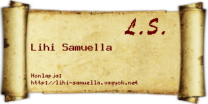Lihi Samuella névjegykártya